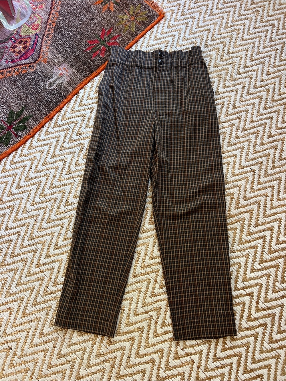 Brown Plaid Pants